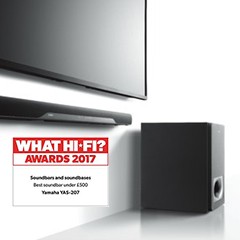 获奖信息：永乐国际F66搭载DTS Virtual:X?技术的新款回音壁YAS-207 荣获What Hi-Fi?五星好评